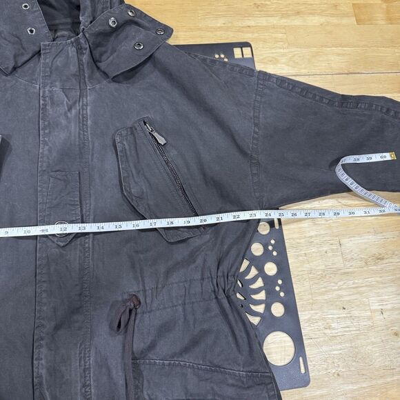 Vintage Buckaroo Parka Jacket Grunge Goth Fish Tail Hoodie Pockets Charcoal Lrg - Picture 7 of 14